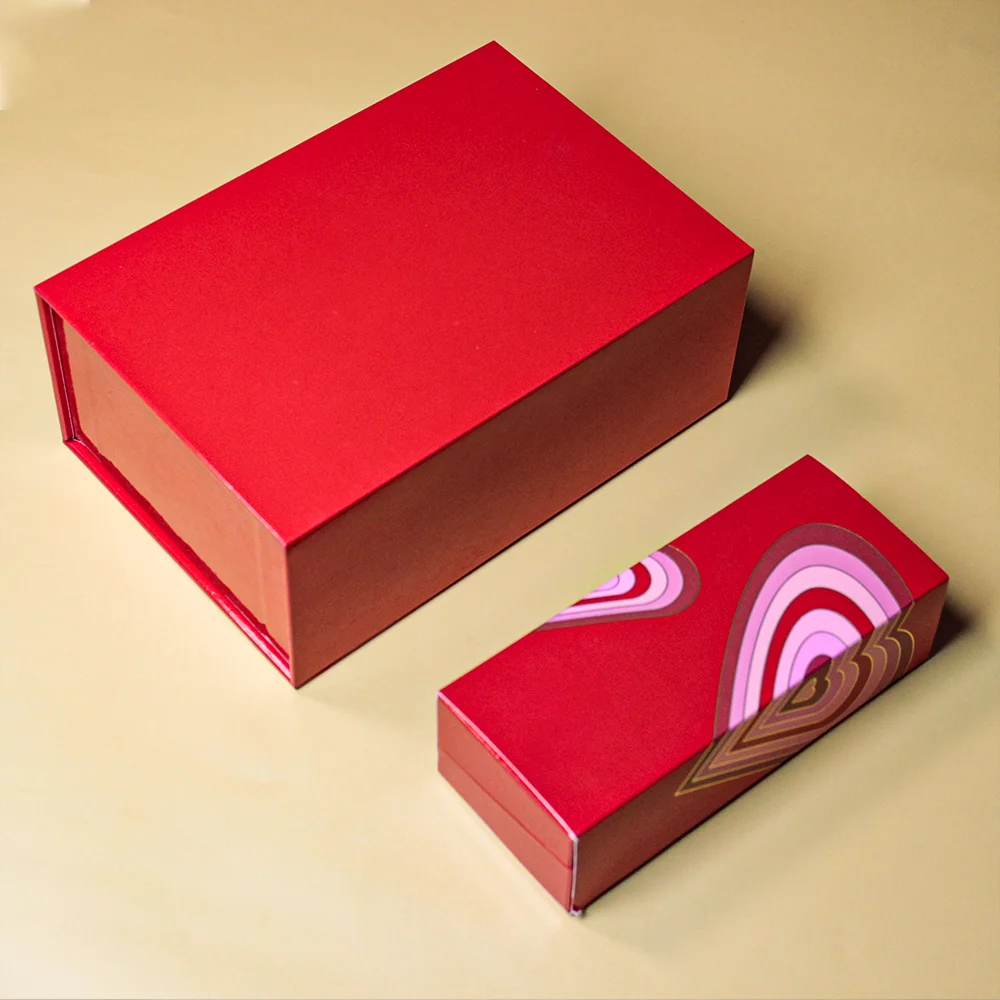 Luxury Custom logo Rigid Cardboard Bronzing Electronics Business Book Shaped Magnetic Closure Lipstick Gift Box