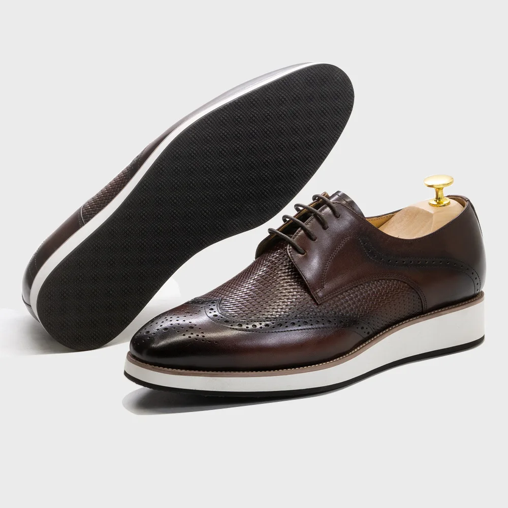 High Quality Handmade Man Genuine Cow Leather Suit Shoes Footwear Wedding Formal Italian Summer Men Dress Shoes Oxford