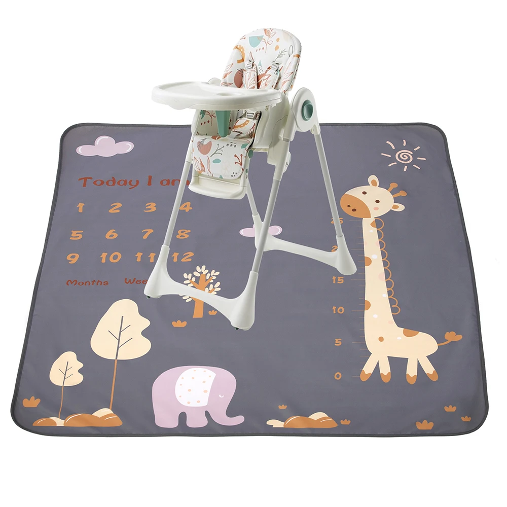 waterdichte babyspeelmat onder de stoel antislip splatmat voor baby's