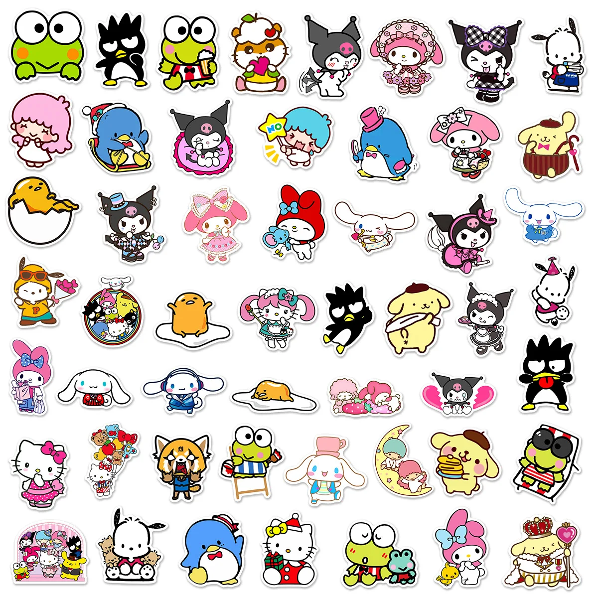 50pcs My Melody Sanrio Family Cartoon Stickers For Decoration ...