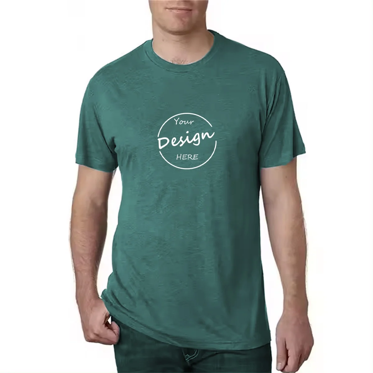 Manufacturer Men Heather Color Print Tri Blend T Shirts Cotton Polyester Rayon Casual Regular Fit T Shirts Men