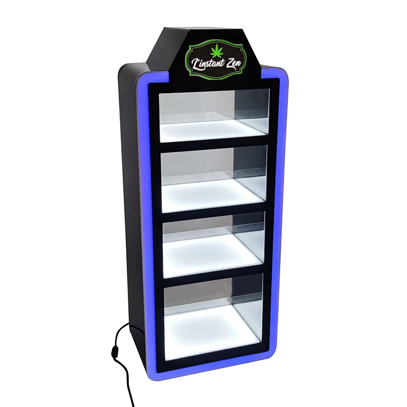 Tinya Customize Cigarette Hookah Pen Display Stand 4 Tiers LED Lighted Tobacco Flavors Liquid Juice Cigarettes Display Racks
