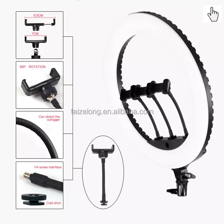 HQ-18N shops 18 inch 45cm LED Ring Vlogging Photography Video Lights Kits with Remote