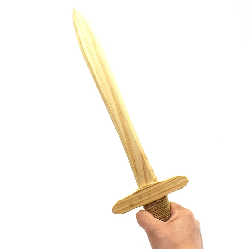 無塗装木製剣 子供用バイキングおもちゃ 5〜13歳向けプレイ用