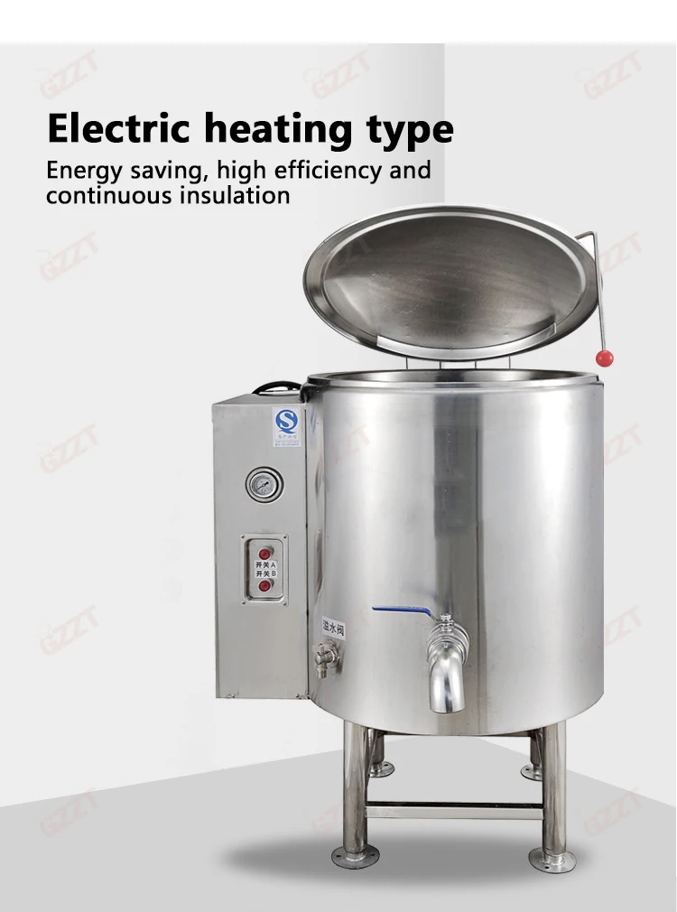 IT-CSB 60L - 600liter Large Water Double Jacketed Boiling Pot Commercial Kitchen Gas Electric Soup Kettle Jacketed Boiling Pan