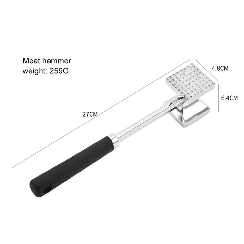 Wholesale Lihong 2022  hot sale meat food mallet hammer stainless  steel meat pounder tool kitchen wooden meat tenderizer From m.