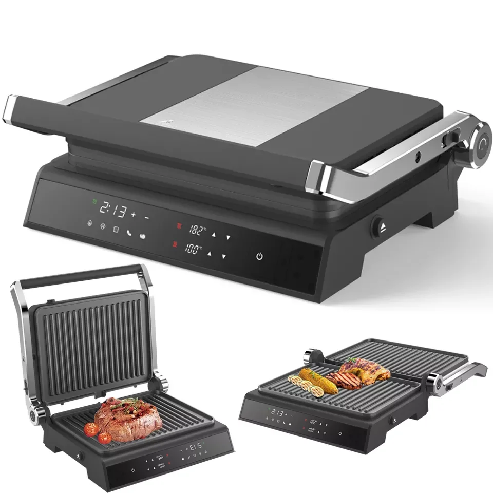 Aifa 3 in 1 4 Slice Sandwich Maker Non-Stick Coated Detachable Plates Opens 180 Degrees SS Surface 4 Slice Waffle Maker