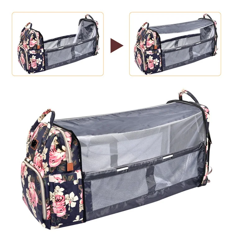 Amazon hot products waterproof travel bassinet diaper bag 2021 diaper bag backpack with toy band