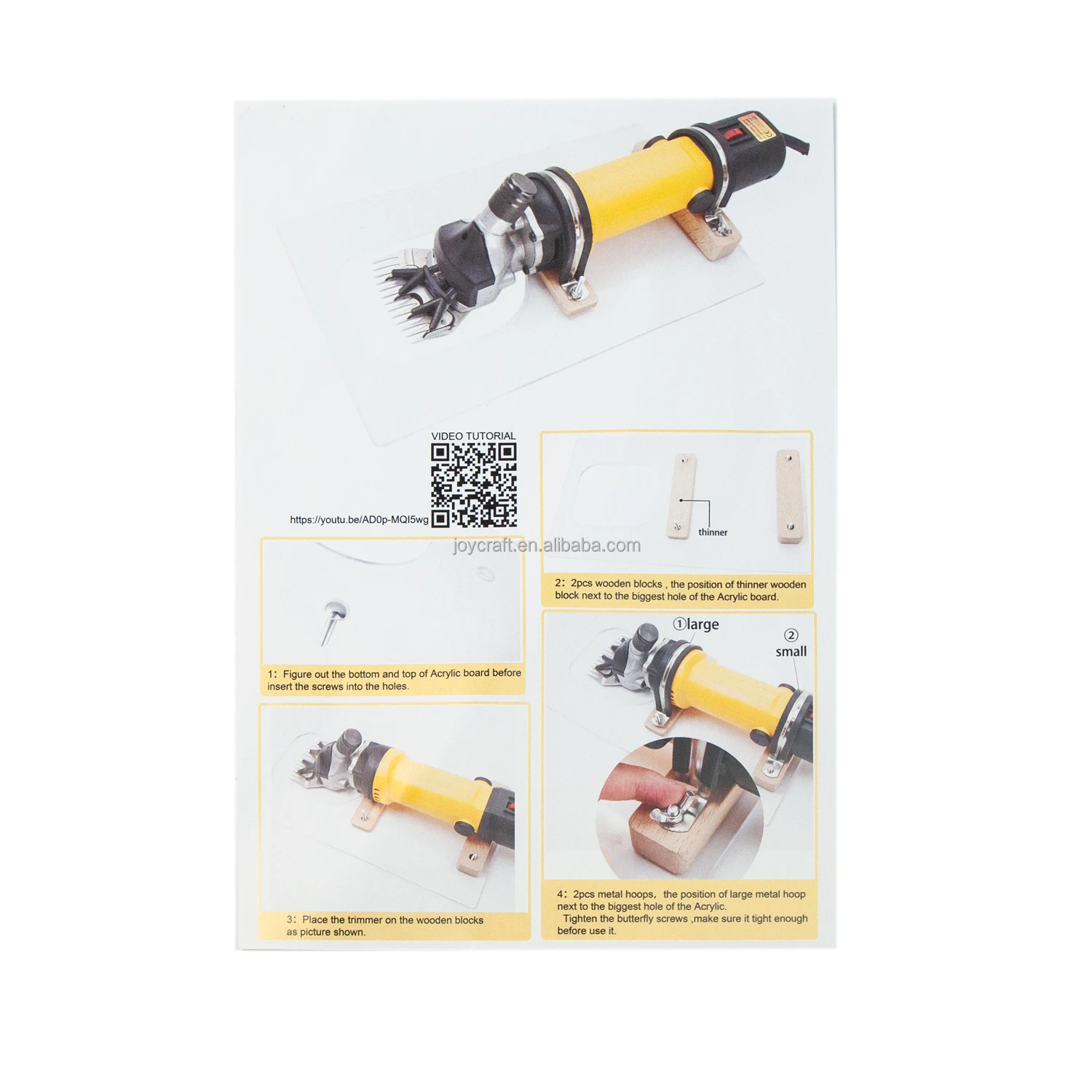Solid Wood Acrylic Shearing Guide Trimmer Guider for Tufting Gun Rug ...