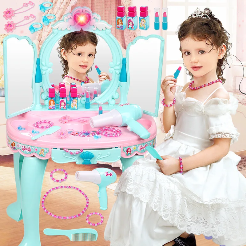 Boneca das crianças meio-comprimento vestir-se brinquedo fingir para jogar  casa princesa maquiagem brinquedo definir educação precoce prática maquiagem  menina presente
