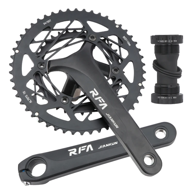 JIANKUN RFA 折りたたみ自転車クランクセット 34/50t ダブルディスク