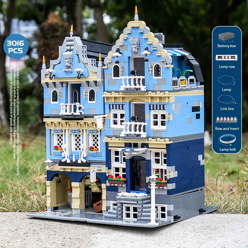 16020 Street Building Model Compatible With 10190 Market Street Model Building Blocks Bricks Kids Christmas Toys Gifts