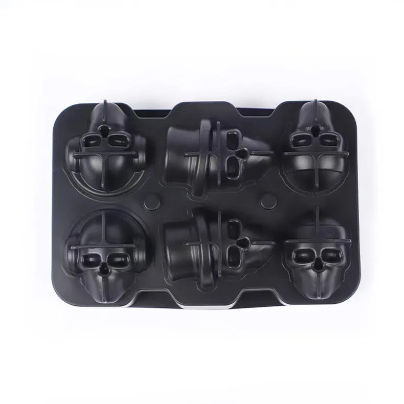 Форма для льда в виде черепа, поднос для костей, шариков, инструменты для торта, конфет, кухонные гаджеты, 4, 6 ячеек, 3D силиконовая форма для льда в виде черепа