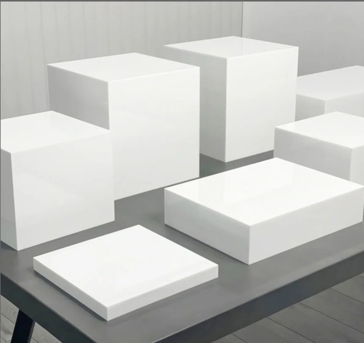 Customized White Buffet Acrylic Riser Cube Display Nesting Risers ...
