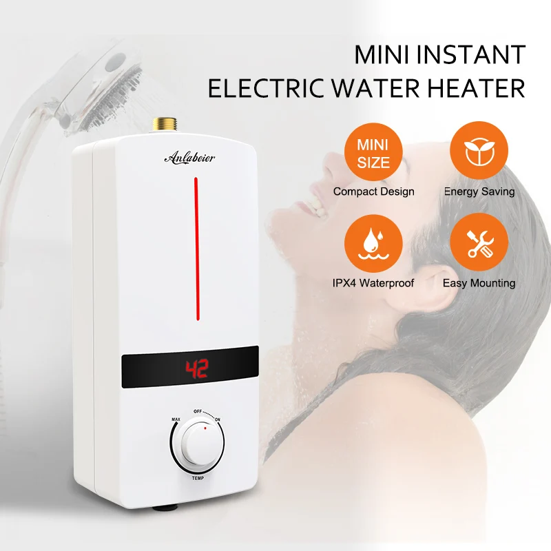 Under Counter Instant Electric Geyser Portable Mini Electric Hot Water Heater for Kitchen Bathroom Shower