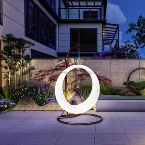 Moon Shaped Patio Swings for Outdoor Garden Decoration with Glowing Swing Chairwin