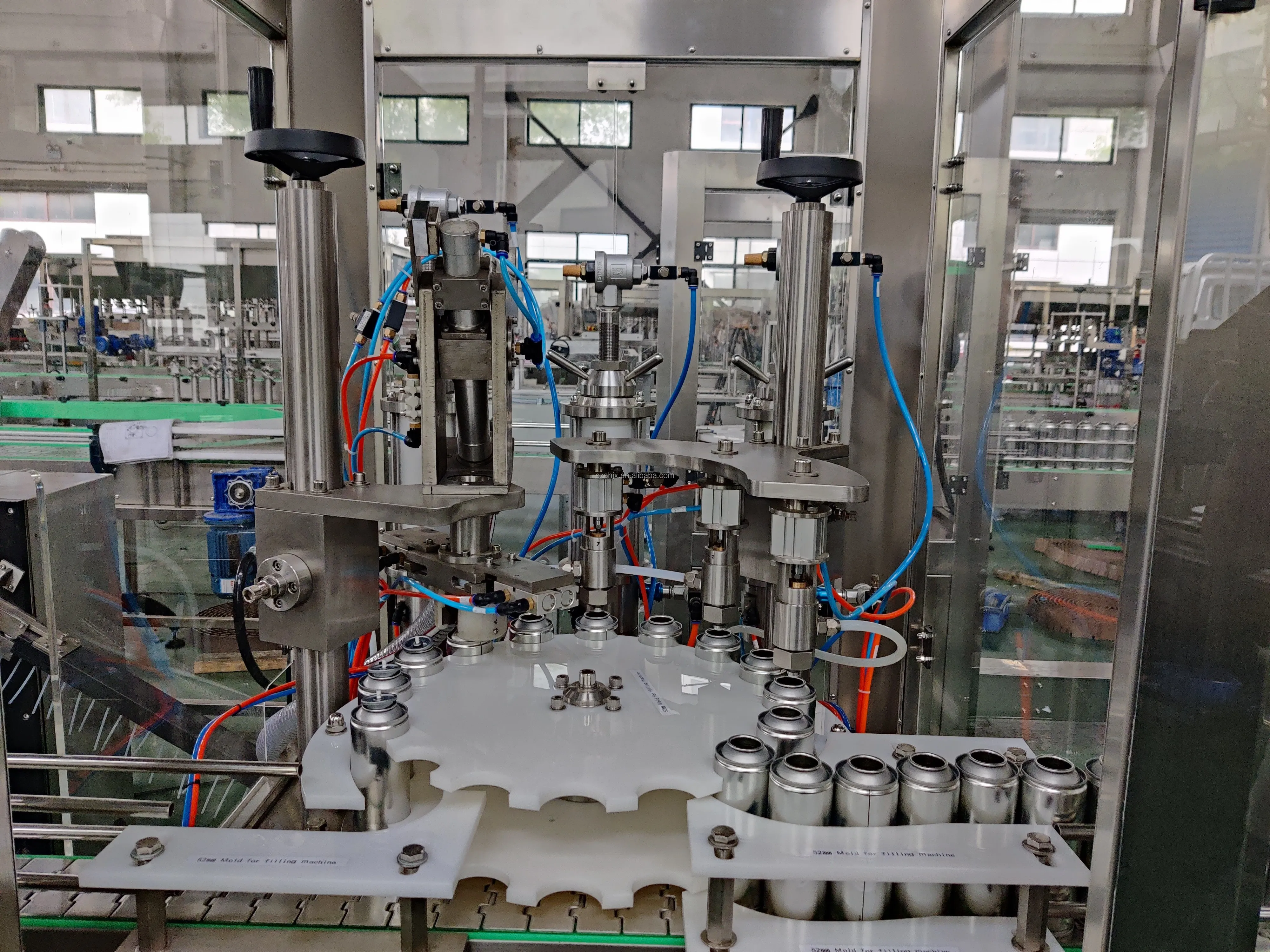 Automatic Aerosol Filling Machine Aerosol Cans Filling Machine Fire Extinguishers Air Freshener Filler manufacture