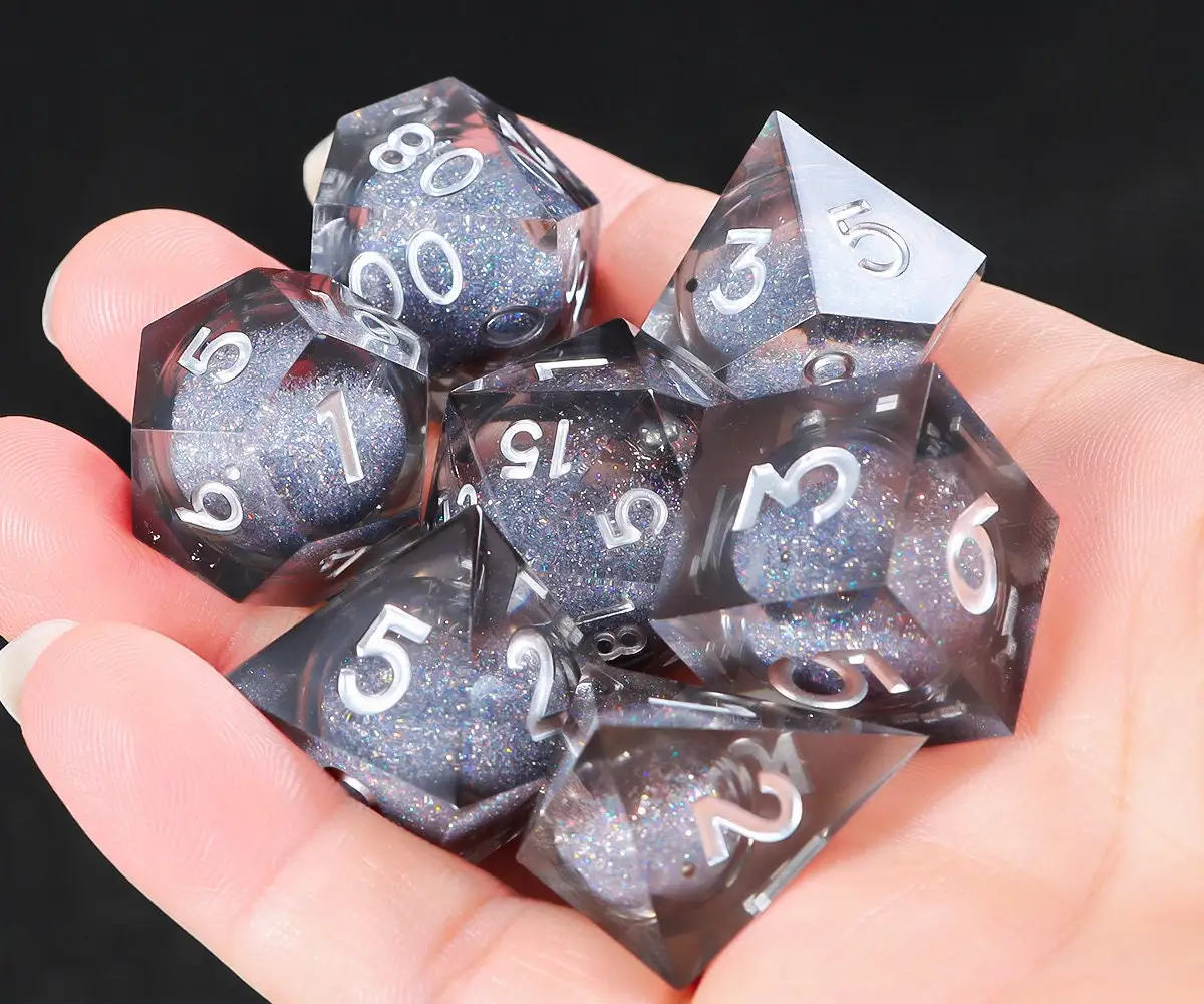 D20 Liquid Core Dice Set For Role Playing Games Resin Liquid Core Dice