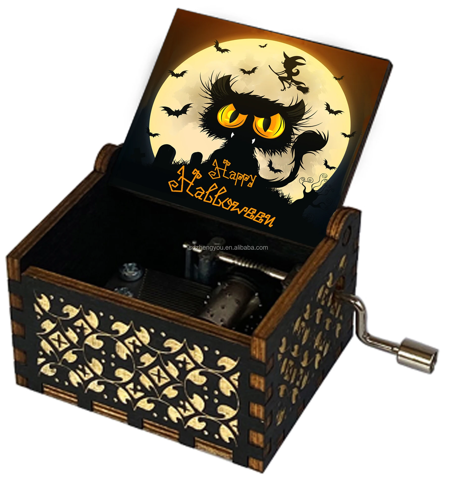 Color Printing Music Box Halloween Gift Wooden Music Box Nightmare