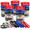 colorful Six motivational wristbands, two of each