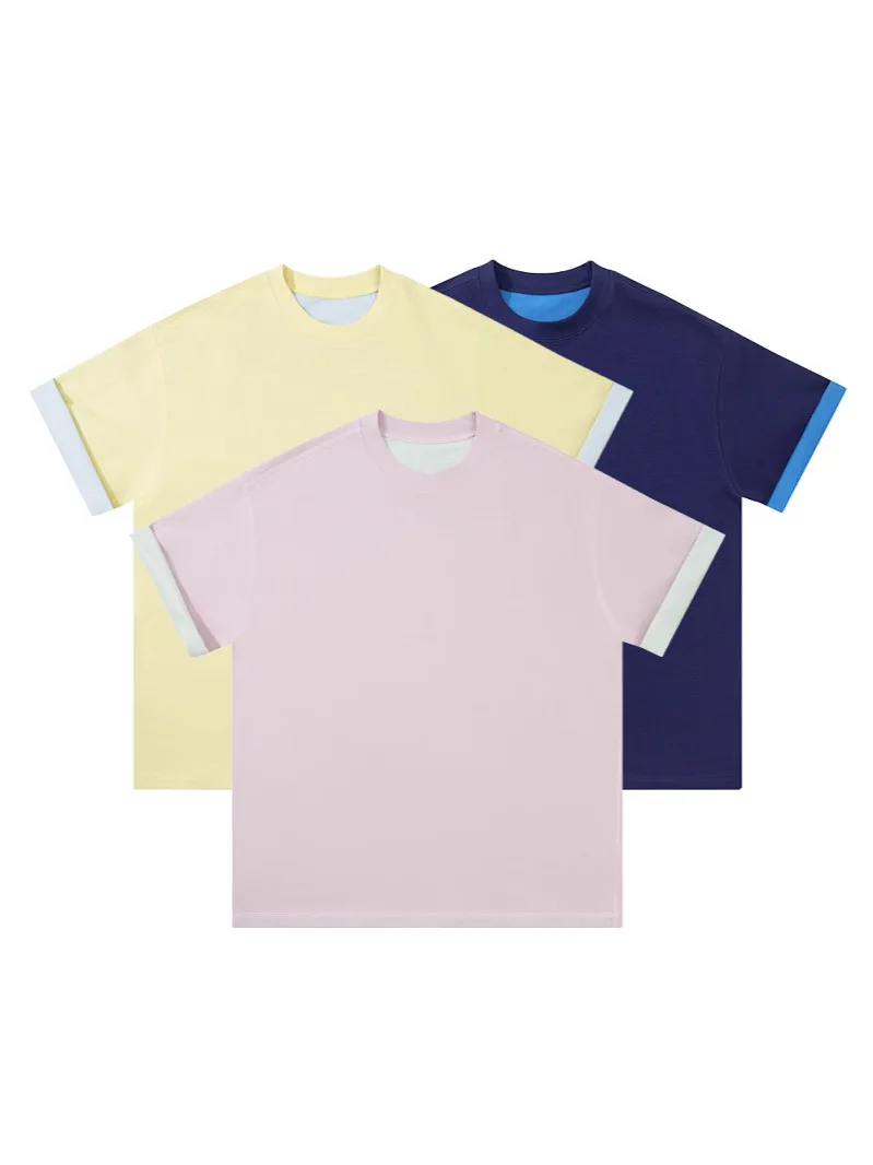 Men Two Sides Different Colors New Fashion Short Sleeve T Shirt Lady ...