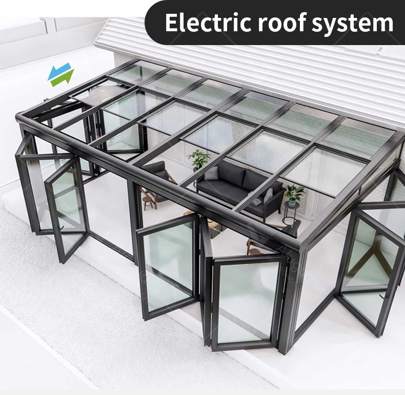 Modern Four Season Prefabricated Free Standing Tempered Conservatory