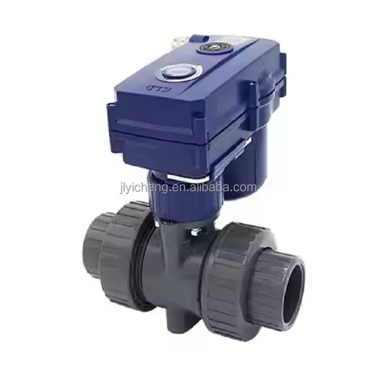 KLD UPVC Electric Valve Electric UPVC PVC Motorized Ball Valve DN40DN50 Socket Union for General Water Treatment