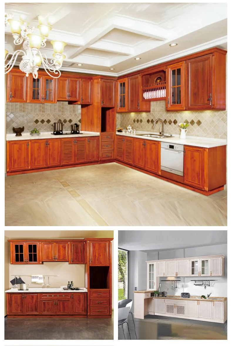 Hot Sale Custom Solid Wood Kitchen Furniture Corner Wooden