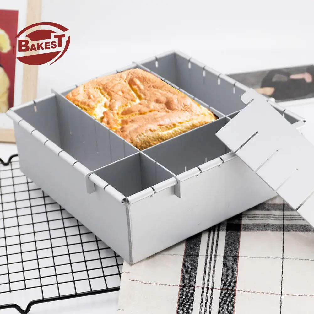 Bakest Multi-Function DIY Adjustable Cake Baking Mold Pan Baking Tray Deep Foldaway 8/1012" Square Shape Multi Size for Oven