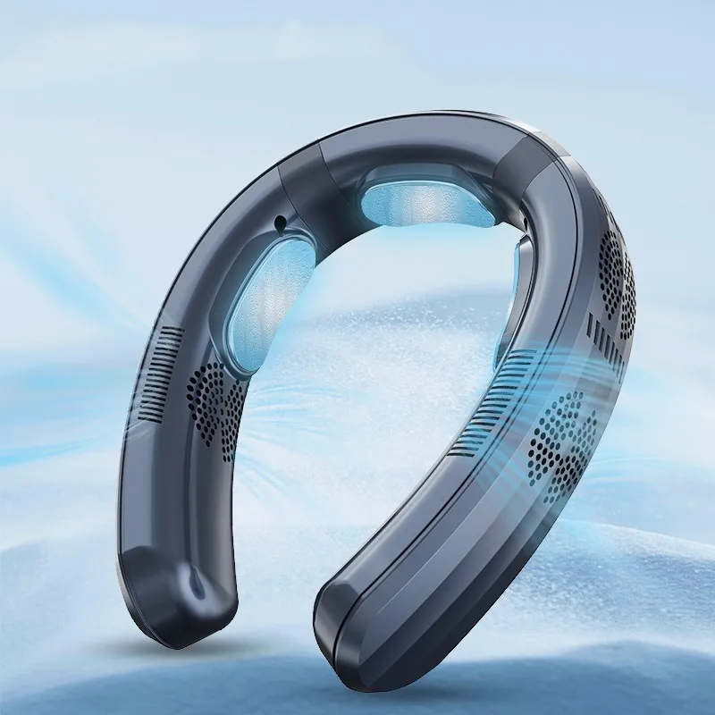 6000mAh ventilatorloze, hangende, verkoelende en verwarmende draagbare airconditioner ventilator, draagbare mini persoonlijke, luie buitenventilator voor om de nek_voghion.com