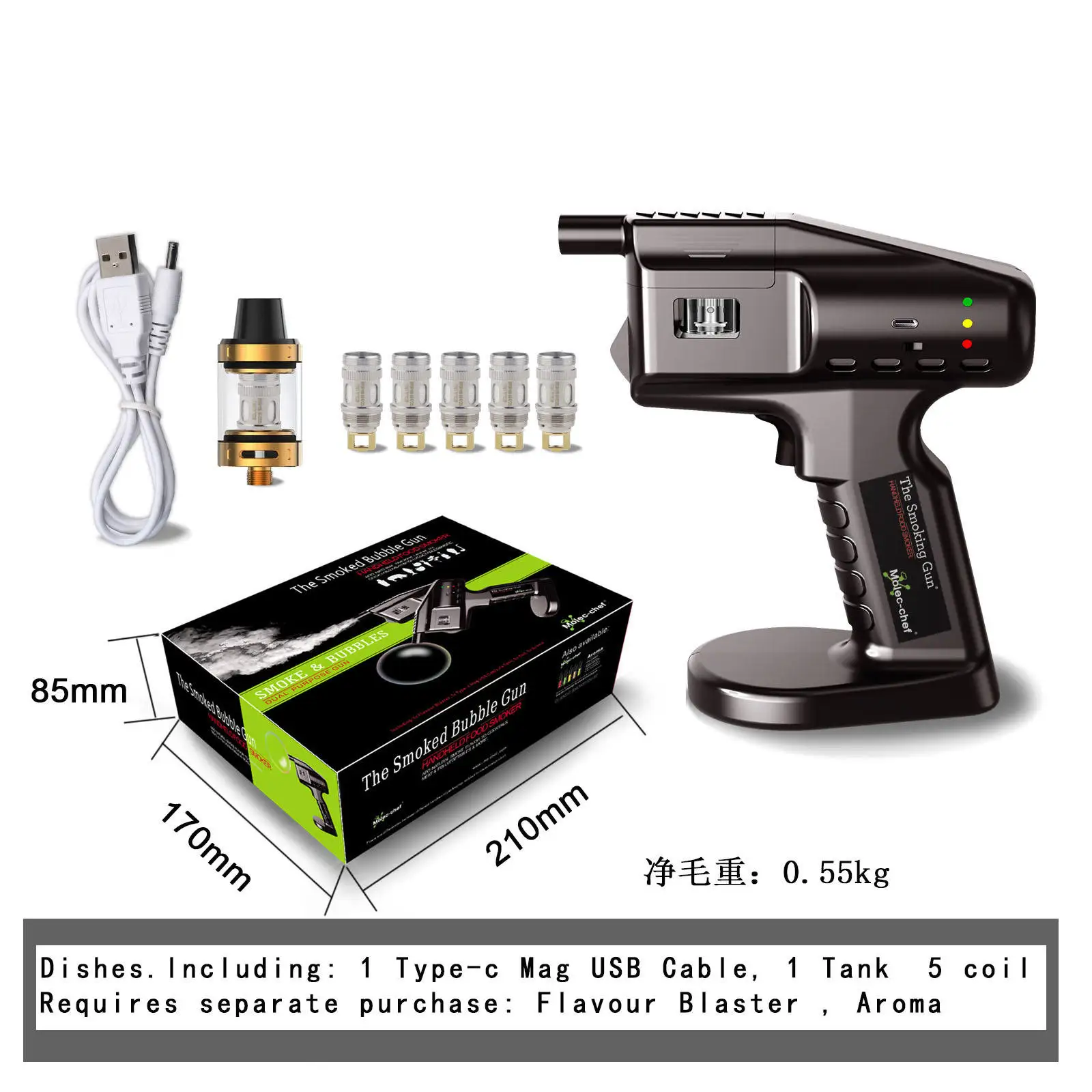 Free Logo Barman Smoke Bubble Machine Gun Pistola De Vapor Keffc Smoking Portable R Infuser Handheld for Party