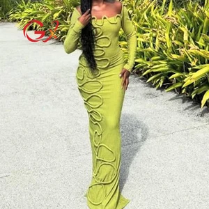 GX0156 Fashion 2026 Good Quality Clothing Vendor Sexy Elegant Long Sleeve Party Irregular Maxi Dresses Evening Dress Women