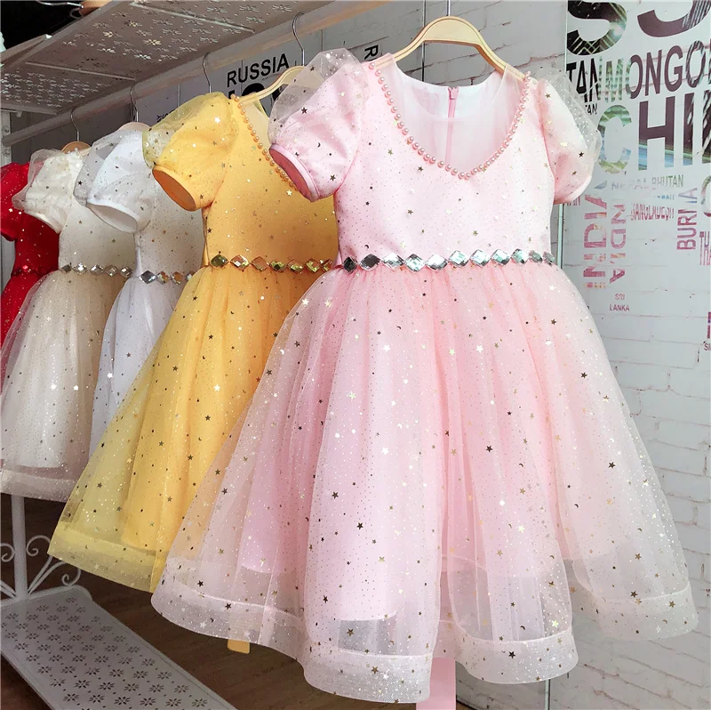 Happy Cherry Prinzessinnenkleid Mädchen - Tüllkleid Mit Blumenstickerei 1-5 Jahre