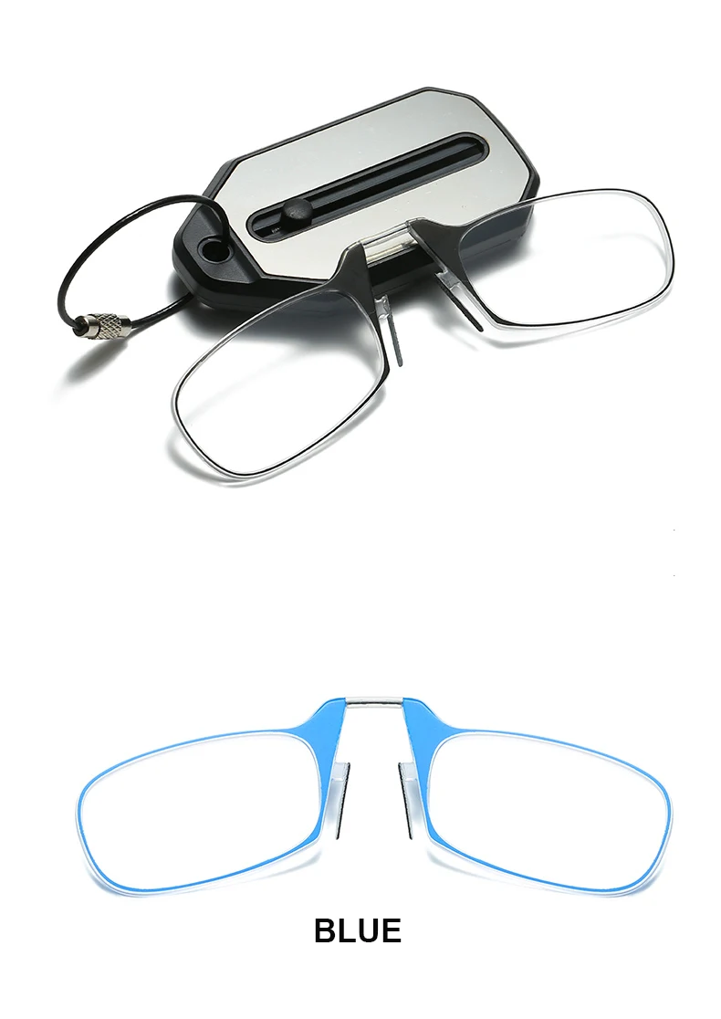 Mini Nose Clip Reading Glasses Without Arms Key Chain Cases Buy Funny Reading Glasses,Foldable