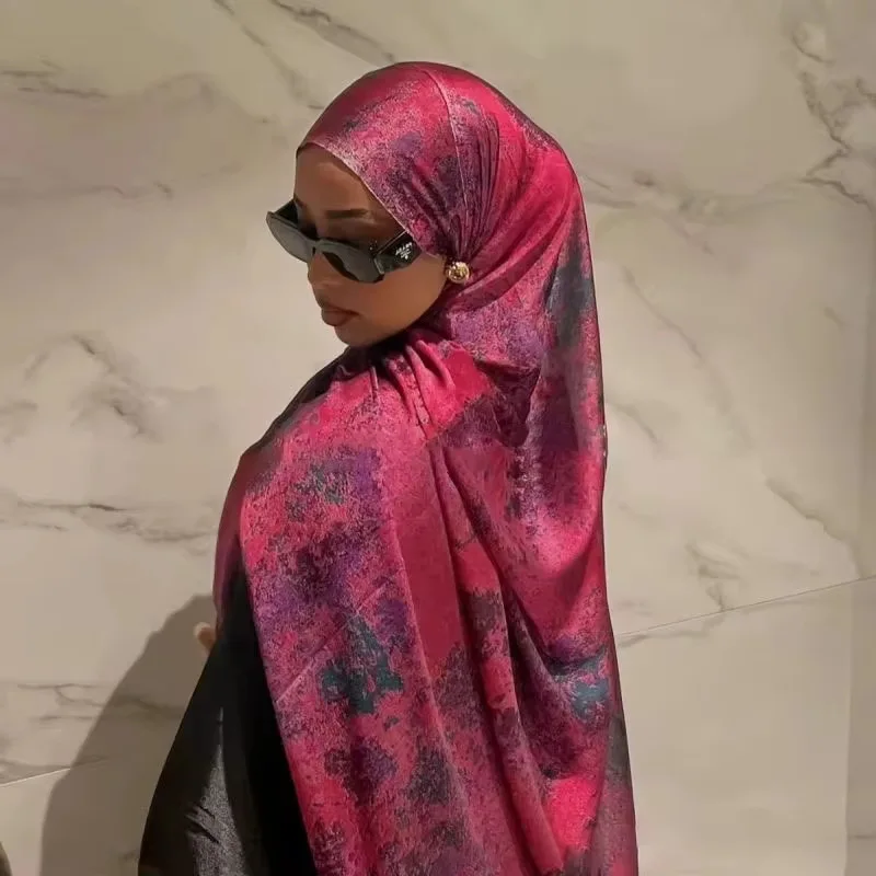 New Arrival Printed Modal Muslim Shawl Scarfs Hijab Silk Tie Dye Scarf Rendering Women Scarfs
