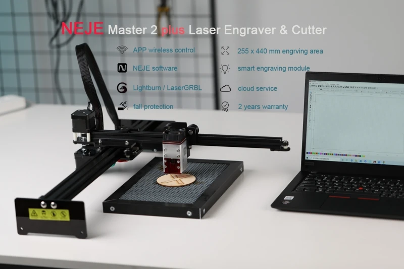 NEJE Master 2 Plus Wireless APP Controller Budget-Friendly Laser Engraving Machine for Wood Paper Rubber Plywood DXF Graphic