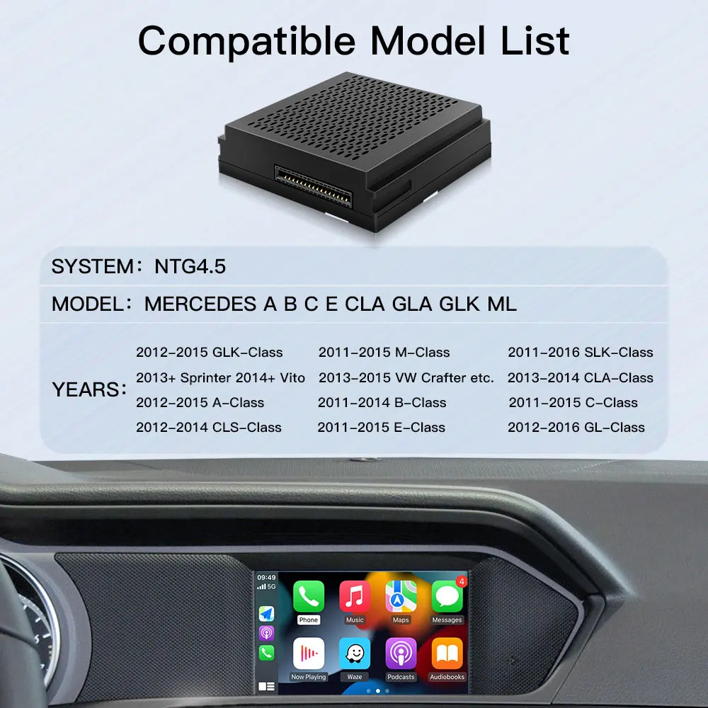 Mercedes-Benz用 CarPlay & Android Auto ワイヤレスアダプター W204 W176