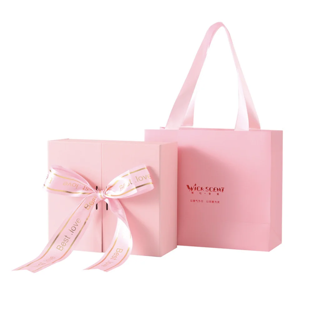 Handmade Luxury Double Open 2 Slide Perfume Paper Box High Finish Valentine Gift Box for Romantic Day Gifts Embossed Printing