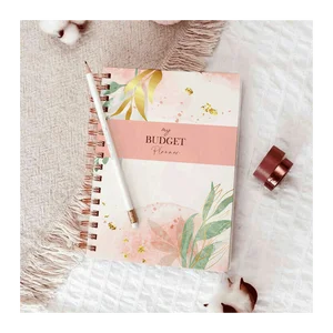 Fast Delivery A5 Hardcover Gold Spiral Notebook Weekly Goals Tracker Paper Printing Logo Journal Custom Budget Planner for Women
