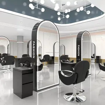 Salon Furniture Hairdressing Barber Station with Mirror Salon Mirror Station for Barbers