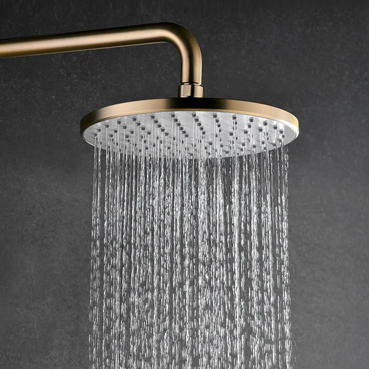 Juego de cabezal de ducha tipo lluvia para baño dorado