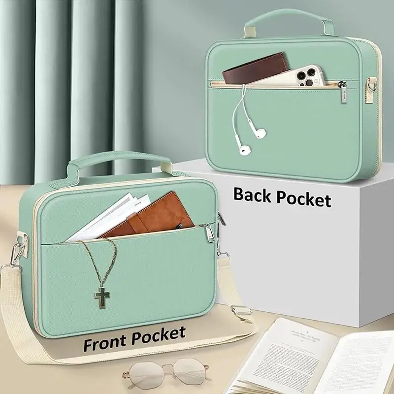 Multi-Functional Shoulder Ladies Bags for Church Sublimation Bible Cover Blank Bible Cover Case With Handle and Zippered Pocket