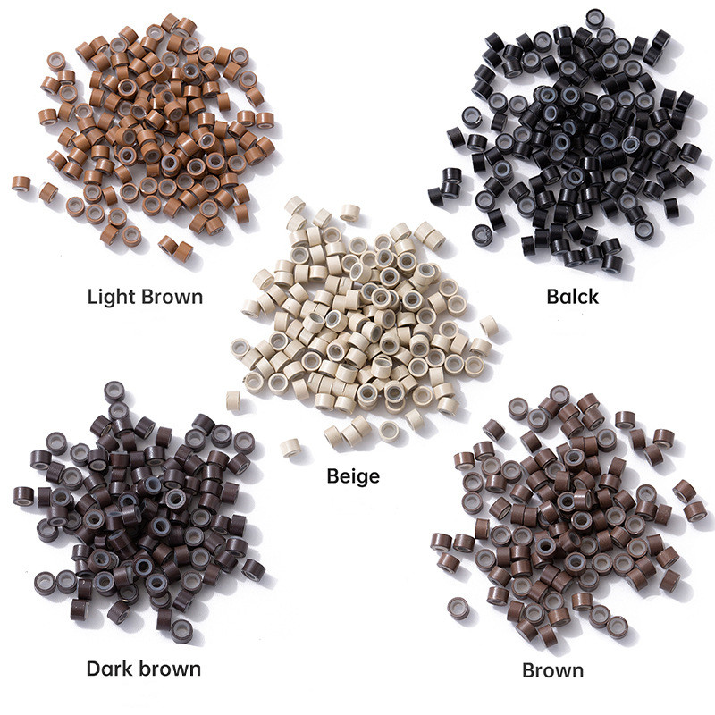 Силиконовое кольцо для наращивания волос, 5*3*3 мм, 500 капсул/бутылка