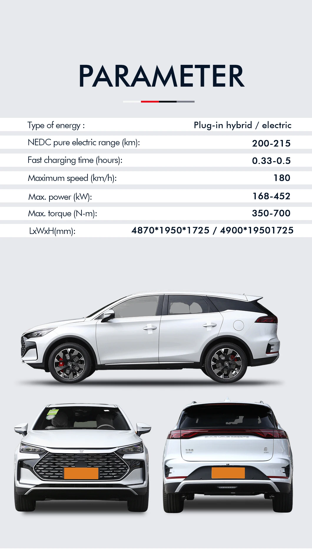 2024 BYD Tang EV Honor Edition 730KM Premium Electric Car with 7 Seats New Energy Vehicle manufacture