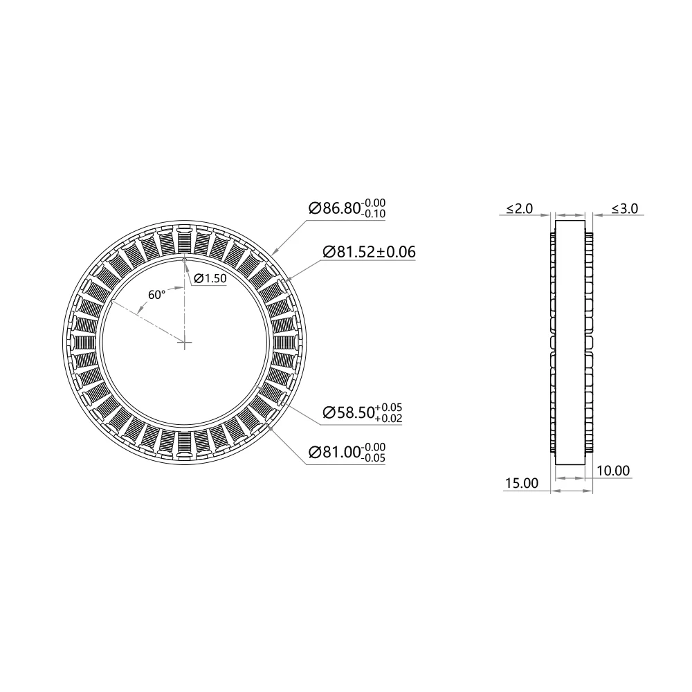 Rotor Frameless Servo Motor, 86mm, 48V, 716W, 4000rpm - detail 10