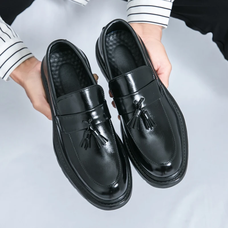 Moda Estate e Autunno Uomini Scarpe In Pelle Tacco Basso Punta A Punta Pizzo Tinta Unita Casual Affari Britannici Combers Scarpe Uomo In Pelle, Marrone, 39 1/3 EU