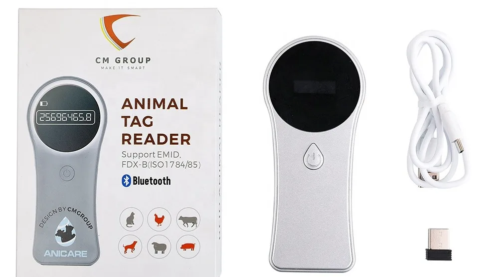 Cmrfid Portable Pets Animal Chip Rfid Fdx-b Universal Microchip Reader ...