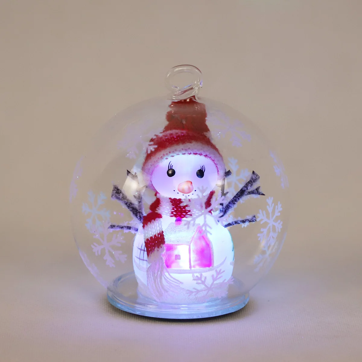 Battery Powered Christmas Window Decoration Snowman LED Hanging Lights