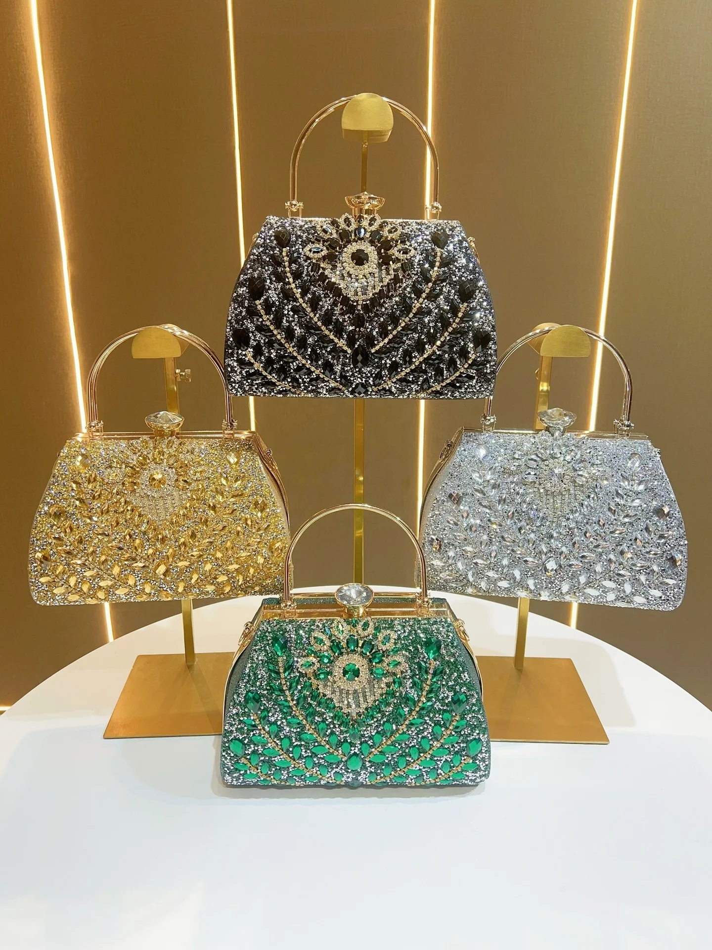 Mini Crystal Clutch Purse Women Formal Evening Bag Wedding Party Rhinestones Rhinestone Purses: Sparkling Mini Evening Bag, Beaded  main image 3