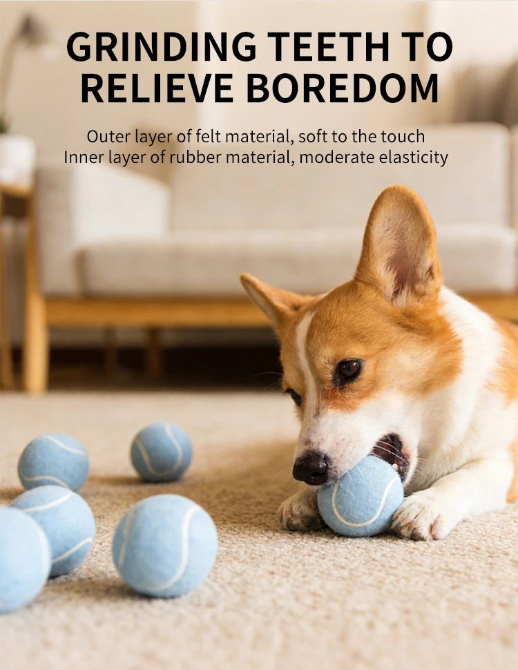 Eco-Friendly Throwing Dog Chew Toys Wholesale Rubber Pet Tennis Balls Interactive Dog Toy Ball